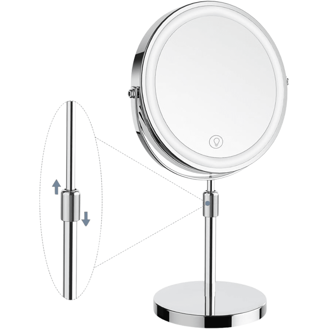 LumiGlow Pro Älykäs meikkipeili säädettävällä LED-valolla ja 10x suurennuksella - AVABeauty.fi