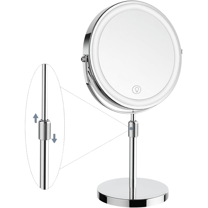 LumiGlow Pro Älykäs meikkipeili säädettävällä LED-valolla ja 10x suurennuksella - AVABeauty.fi